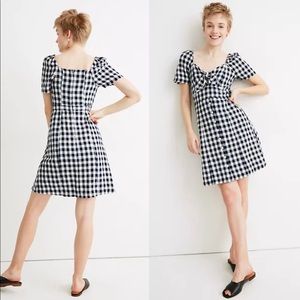 Madewell Gingham Tie-Front Swing Dress